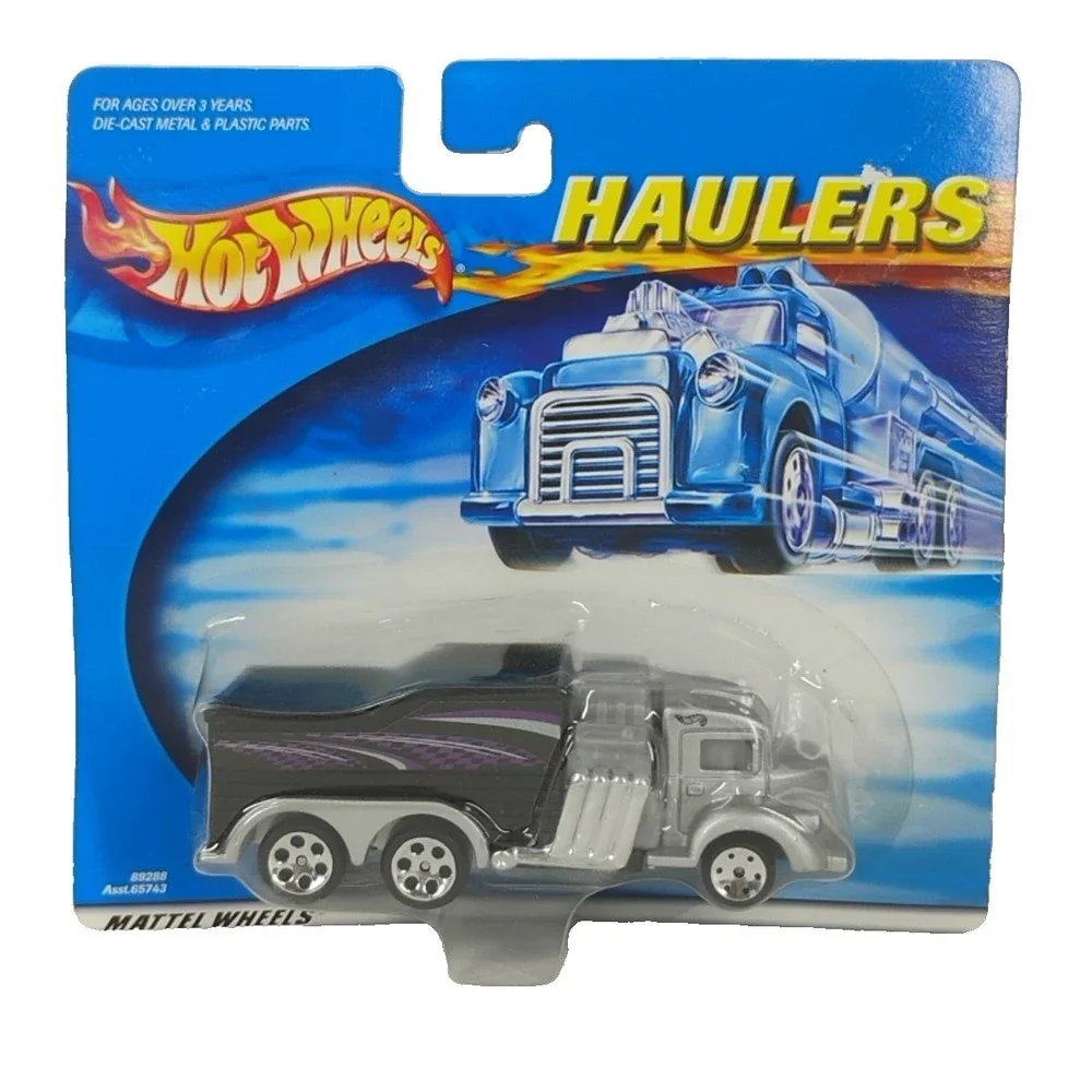 Hot Wheels Haulers Over The Road Power Truck‎ Silver/Gray Black/Purple Semi